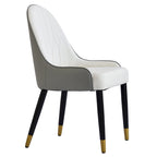 Coffee & Orange / Set of 2 / Upholstered PU Leather Dining Chair