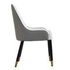 Coffee & Orange / Set of 2 / Upholstered PU Leather Dining Chair
