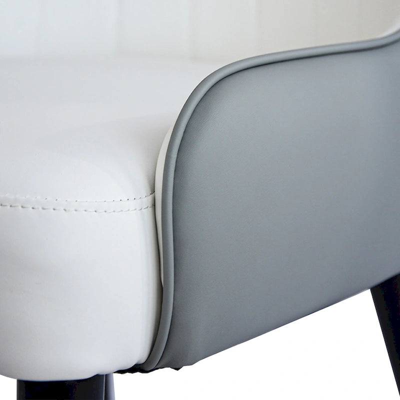 Coffee & Orange / Set of 2 / Upholstered PU Leather Dining Chair