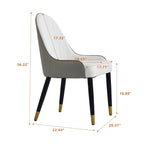 Coffee & Orange / Set of 2 / Upholstered PU Leather Dining Chair