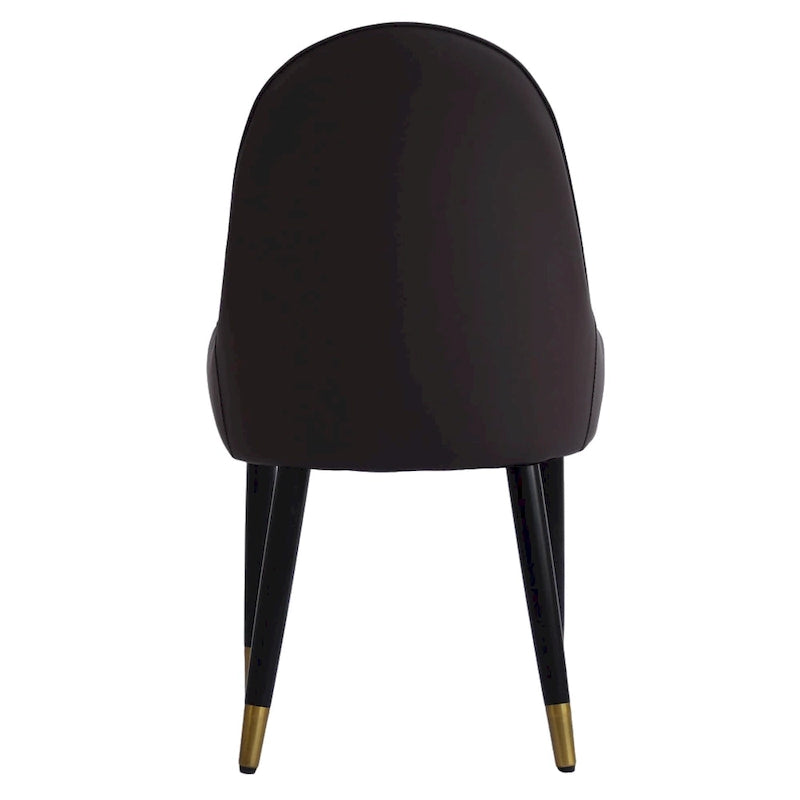 Coffee & Orange / Set of 2 / Upholstered PU Leather Dining Chair