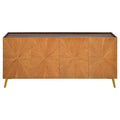 Oak/Walnut 4-Door Sideboard TV Stand, 2-Style, Fits up to 70" TV