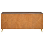 Oak/Walnut 4-Door Sideboard TV Stand, 2-Style, Fits up to 70" TV