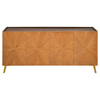 Oak/Walnut 4-Door Sideboard TV Stand, 2-Style, Fits up to 70" TV