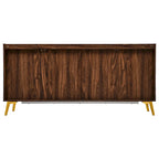 Oak/Walnut 4-Door Sideboard TV Stand, 2-Style, Fits up to 70" TV