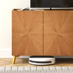 Oak/Walnut 4-Door Sideboard TV Stand, 2-Style, Fits up to 70" TV