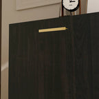 White / Dark Brown TV Stand with 2 Doors & Open Shelves – 1-Room Use