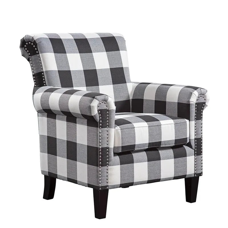 Multi-Color Abstract Floral Print Upholstered Accent Armchair, Single Seat
