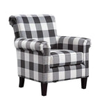 Multi-Color Abstract Floral Print Upholstered Accent Armchair, Single Seat