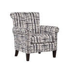 Multi-Color Abstract Floral Print Upholstered Accent Armchair, Single Seat