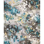 Multi-Color Abstract Floral Print Upholstered Accent Armchair, Single Seat