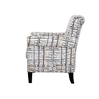 Multi-Color Abstract Floral Print Upholstered Accent Armchair, Single Seat
