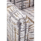 Multi-Color Abstract Floral Print Upholstered Accent Armchair, Single Seat