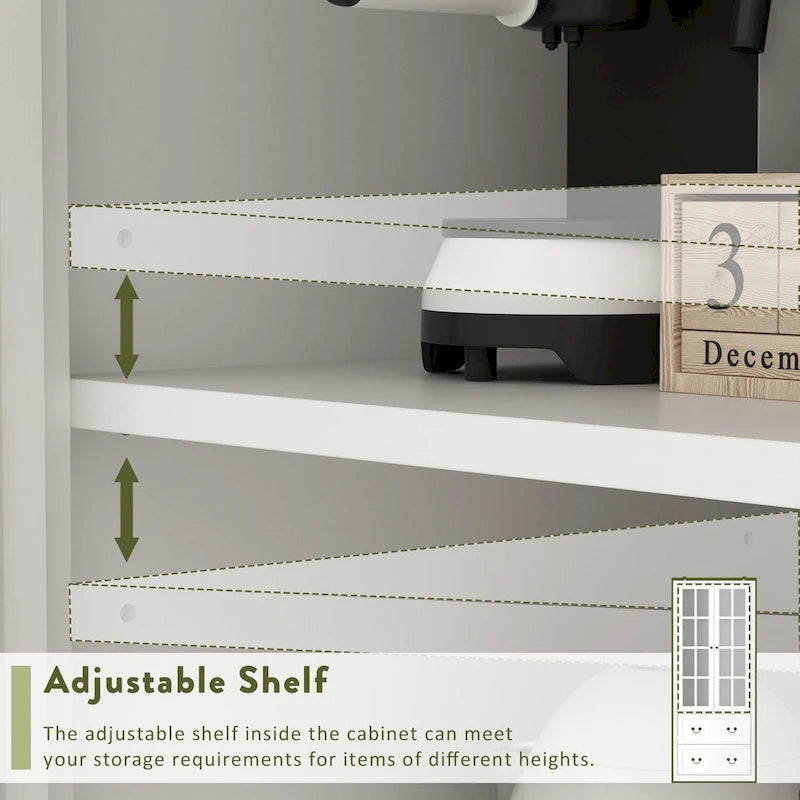 White / Grey / Black Glass Door Combo Bookcase Cabinet, 31.5" / 47.2" / 78.7"W