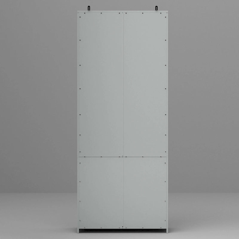 White / Grey / Black Glass Door Combo Bookcase Cabinet, 31.5" / 47.2" / 78.7"W