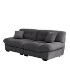 Pink / Grey / Beige Velvet Loveseat Sofa – 2-Seater