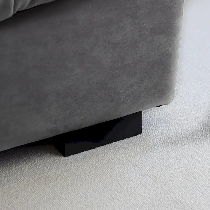Pink / Grey / Beige Velvet Loveseat Sofa – 2-Seater
