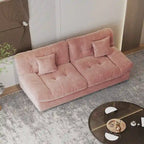 Pink / Grey / Beige Velvet Loveseat Sofa – 2-Seater