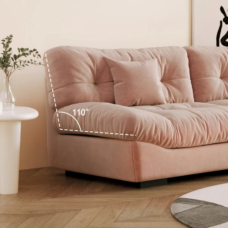 Pink / Grey / Beige Velvet Loveseat Sofa – 2-Seater