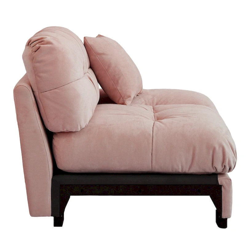Pink / Grey / Beige Velvet Loveseat Sofa – 2-Seater