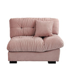 Pink / Grey / Beige Velvet Loveseat Sofa – 2-Seater