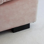 Pink / Grey / Beige Velvet Loveseat Sofa – 2-Seater