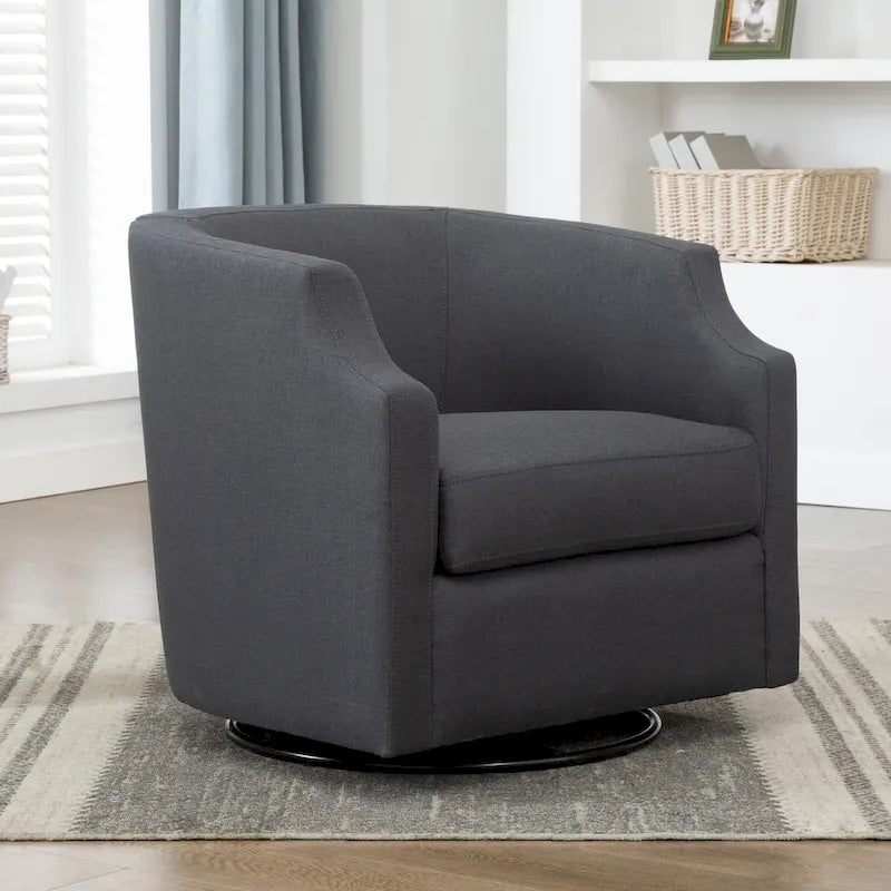 Multi-Color Swivel Glider Barrel Chair, Single Seat