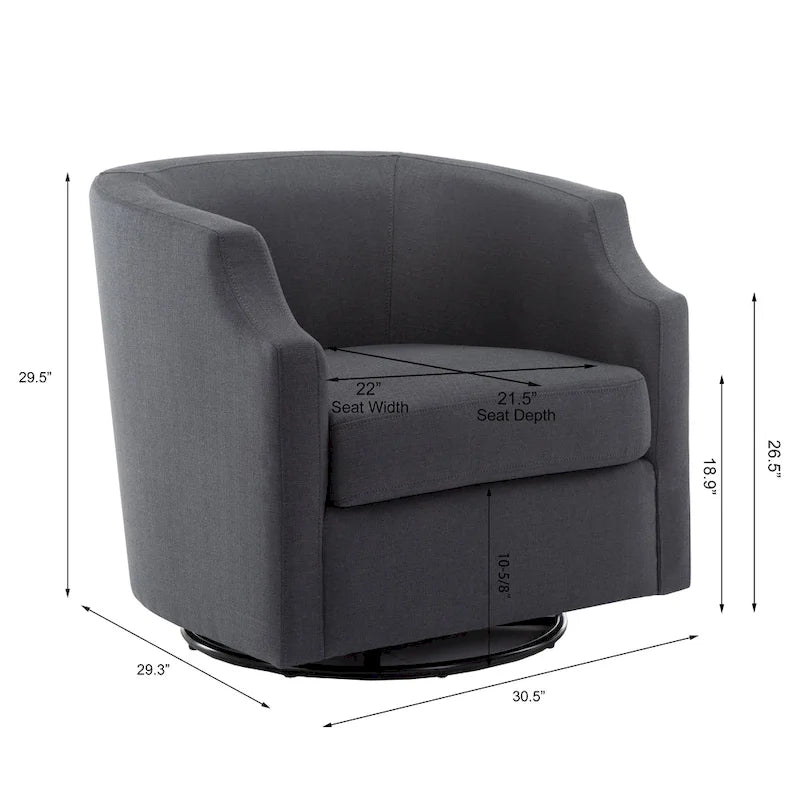 Multi-Color Swivel Glider Barrel Chair, Single Seat