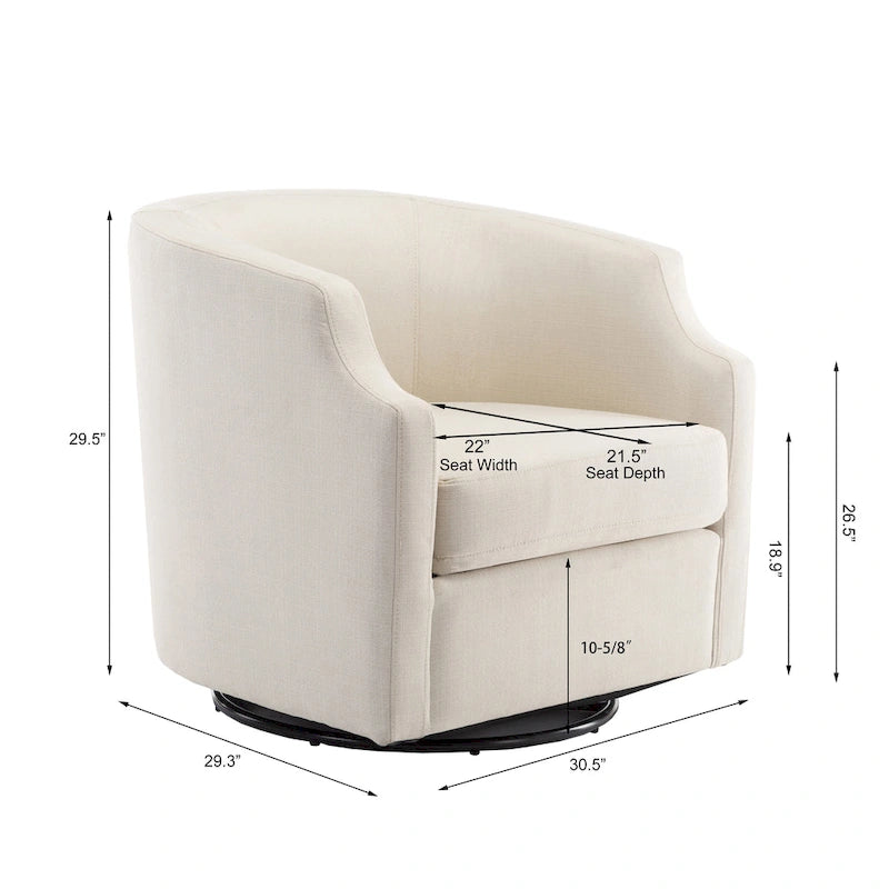 Multi-Color Swivel Glider Barrel Chair, Single Seat