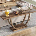 Vintage Brown / Grey Farmhouse Console Table, 63" Narrow Sofa Table for Entryway