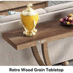 Vintage Brown / Grey Farmhouse Console Table, 63" Narrow Sofa Table for Entryway