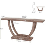Vintage Brown / Grey Farmhouse Console Table, 63" Narrow Sofa Table for Entryway