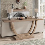 Vintage Brown / Grey Farmhouse Console Table, 63" Narrow Sofa Table for Entryway