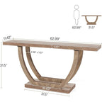 Vintage Brown / Grey Farmhouse Console Table, 63" Narrow Sofa Table for Entryway