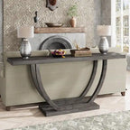 Vintage Brown / Grey Farmhouse Console Table, 63" Narrow Sofa Table for Entryway