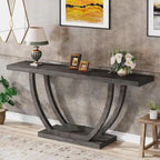 Vintage Brown / Grey Farmhouse Console Table, 63" Narrow Sofa Table for Entryway