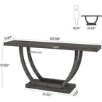 Vintage Brown / Grey Farmhouse Console Table, 63" Narrow Sofa Table for Entryway