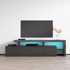 Gray / Black / White High Gloss TV Stand with LED Lights, Fits up to 70"