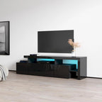 Gray / Black / White High Gloss TV Stand with LED Lights, Fits up to 70"