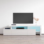 Gray / Black / White High Gloss TV Stand with LED Lights, Fits up to 70"