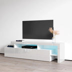 Gray / Black / White High Gloss TV Stand with LED Lights, Fits up to 70"