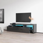 Gray / Black / White High Gloss TV Stand with LED Lights, Fits up to 70"