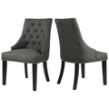 Nailhead Trim Upholstered Accent Dining Chair, Set of 2 (Charcoal / Grey / Beige / Blue)