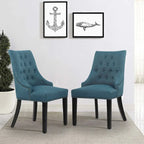 Nailhead Trim Upholstered Accent Dining Chair, Set of 2 (Charcoal / Grey / Beige / Blue)