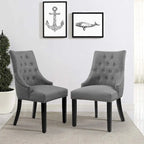 Nailhead Trim Upholstered Accent Dining Chair, Set of 2 (Charcoal / Grey / Beige / Blue)