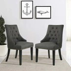 Nailhead Trim Upholstered Accent Dining Chair, Set of 2 (Charcoal / Grey / Beige / Blue)