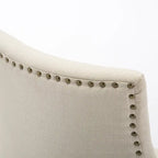 Nailhead Trim Upholstered Accent Dining Chair, Set of 2 (Charcoal / Grey / Beige / Blue)