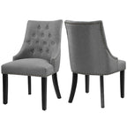 Nailhead Trim Upholstered Accent Dining Chair, Set of 2 (Charcoal / Grey / Beige / Blue)