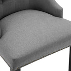Nailhead Trim Upholstered Accent Dining Chair, Set of 2 (Charcoal / Grey / Beige / Blue)