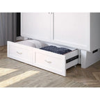 White / Espresso / Grey Queen Murphy Bed Chest with Storage & USB Charger